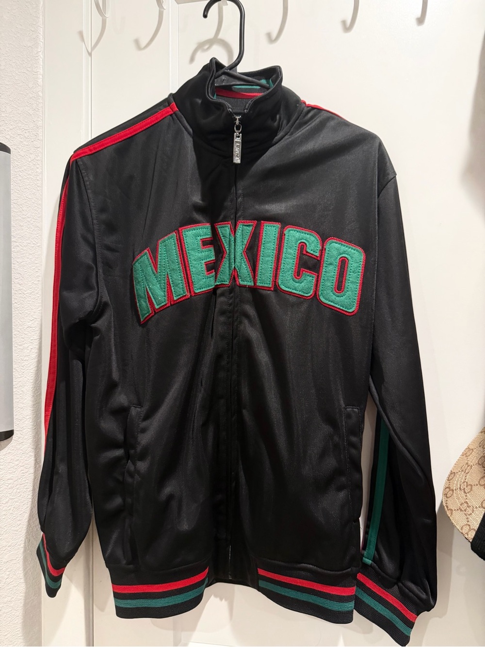 Mexico Embroidered Track Jacket - Black & Green